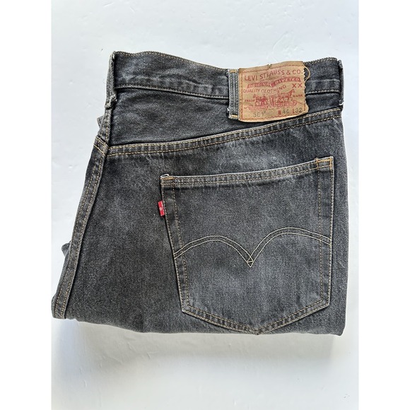 Levis 501xx Jeans‎ Men's Black Button Fly Straight Leg Size 44x31 100% Cotton - Picture 1 of 8